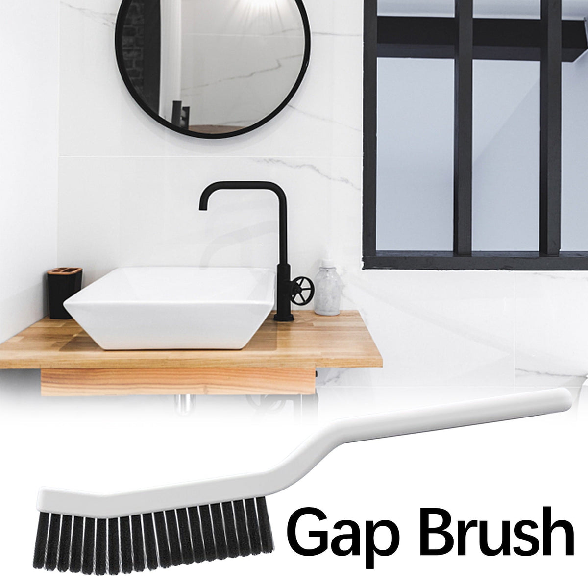 Dual-Head Grout Brush with Stiff Bristles for Tile Gaps in Bathroom and Kitchen - Image 3