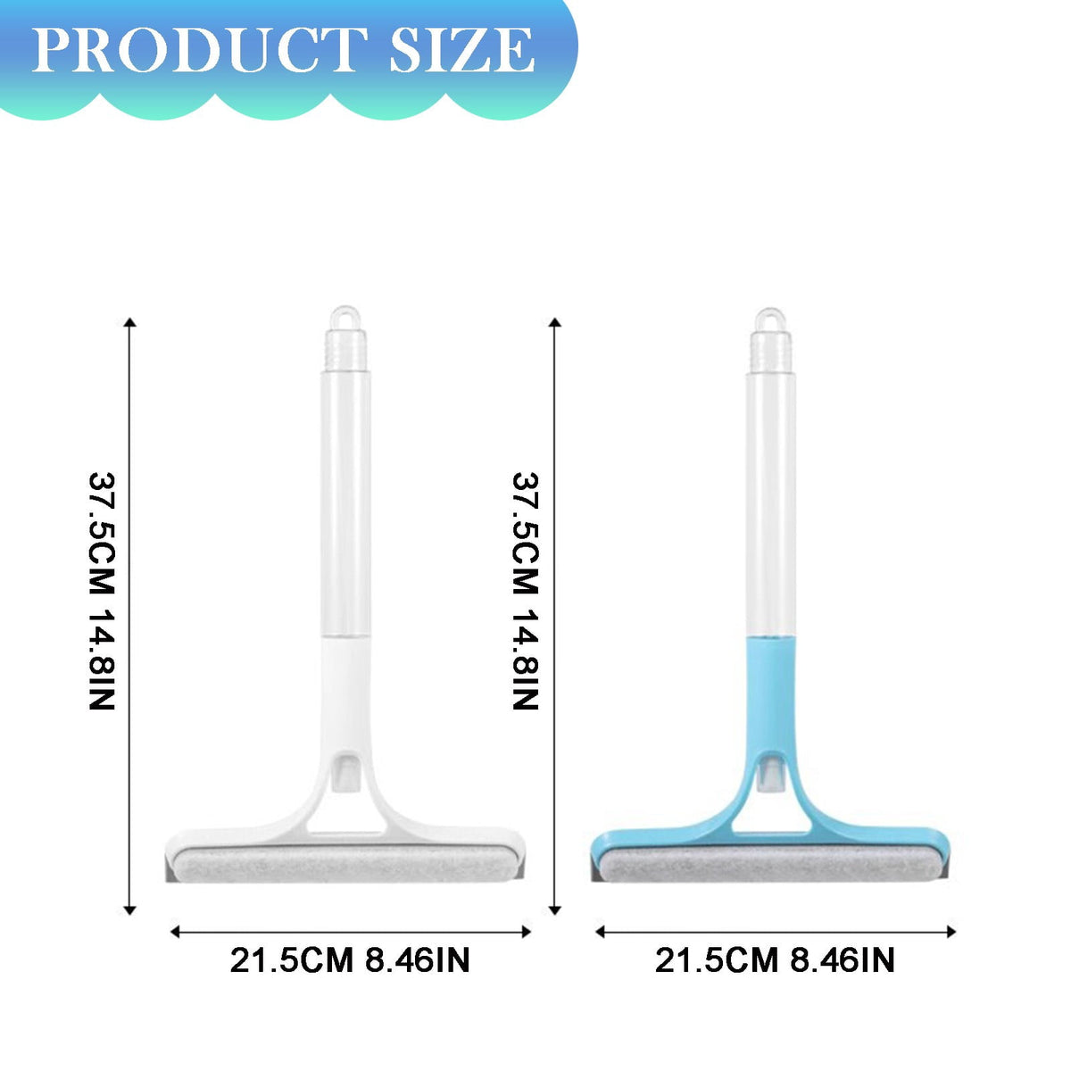Long-Handle Window Squeegee with Sponge Scrubber, 2-in-1 Glass Cleaning Tool - Image 3