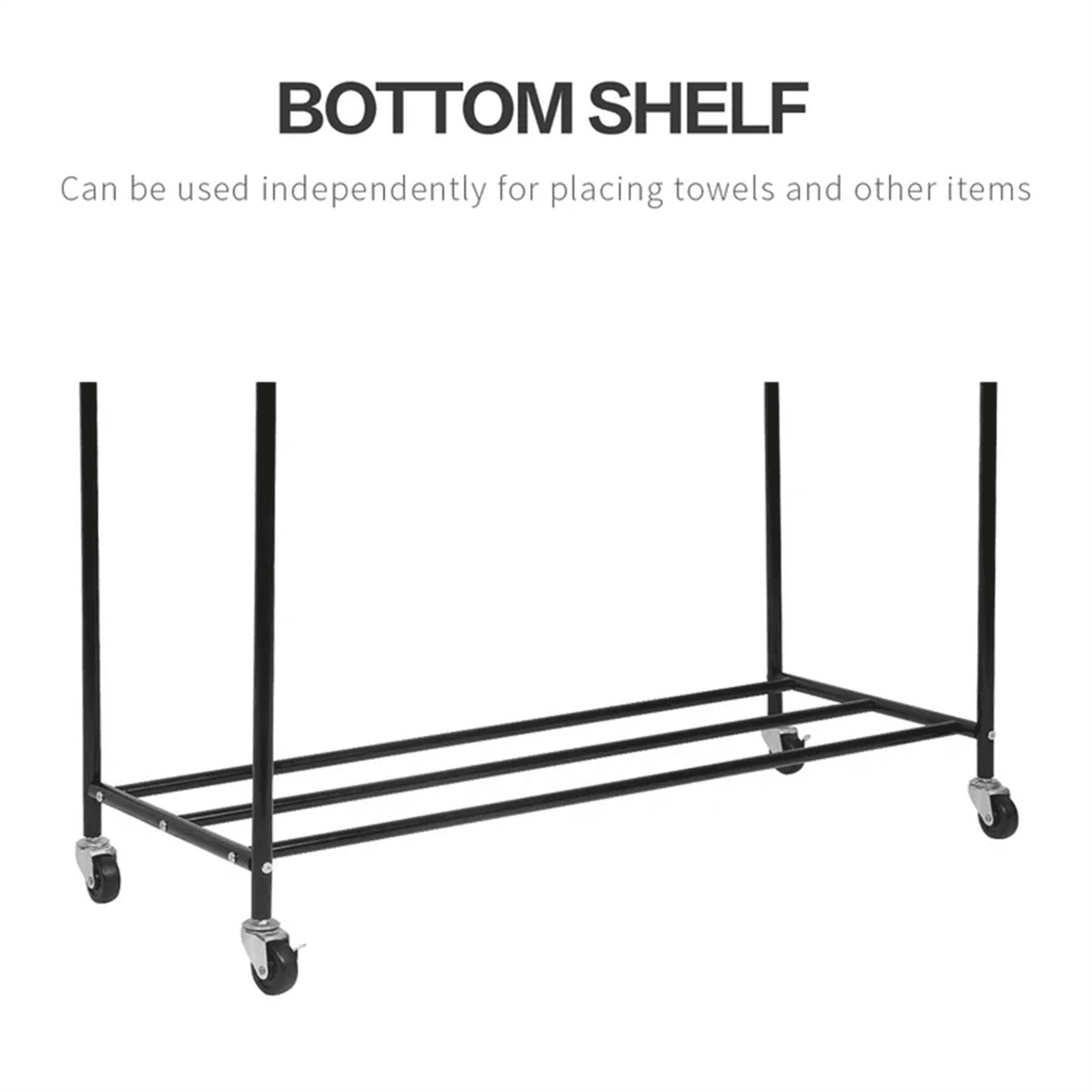Rolling Laundry Sorter with 4 Removable Bags and Brake Wheels, Black - Image 6