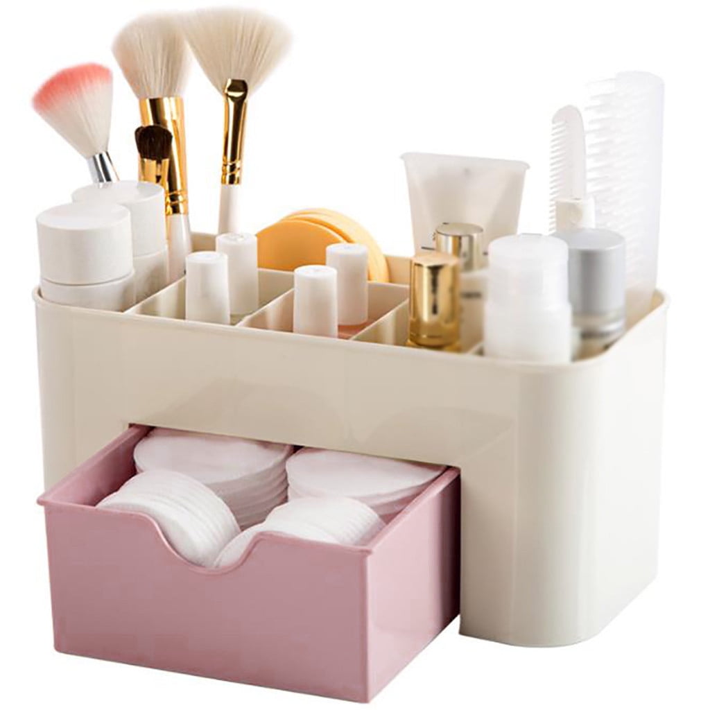 Countertop Makeup Organizer with Drawer, Compact Cosmetic and Skincare Storage Box - Image 2
