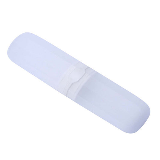 Travel Toothbrush Case with Vent Holes, Portable Plastic Holder for Toothbrush and Paste, White