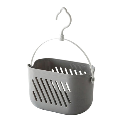 Hanging Shower Caddy with Hook, Water-Resistant Plastic Basket with Drain Holes