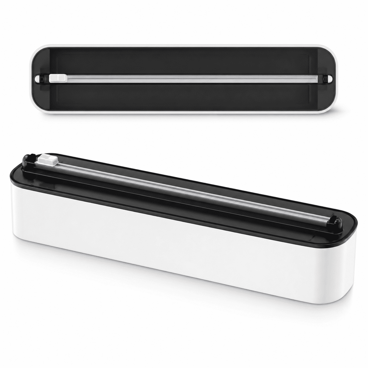 Magnetic Wrap Dispenser with Slide Cutter for Plastic Wrap and Foil, Fridge Mount