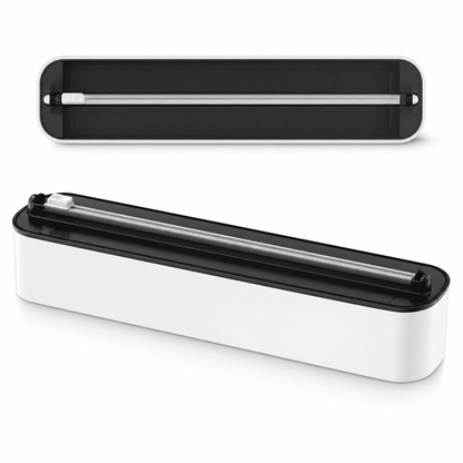 Magnetic Wrap Dispenser with Slide Cutter for Plastic Wrap and Foil, Fridge Mount