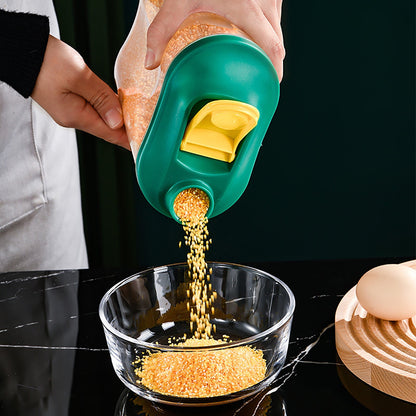 Airtight Cereal Dispenser with Pouring Spout, 1 L / 34 oz Clear Dry Food Container - Image 3