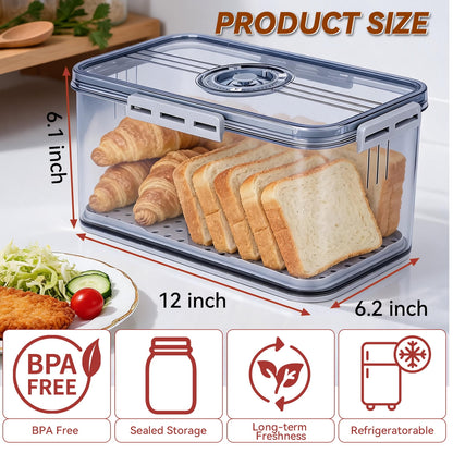 Airtight Bread Box with Date Dial, Countertop Storage Container for Bread and Pastries, Grey - Image 4